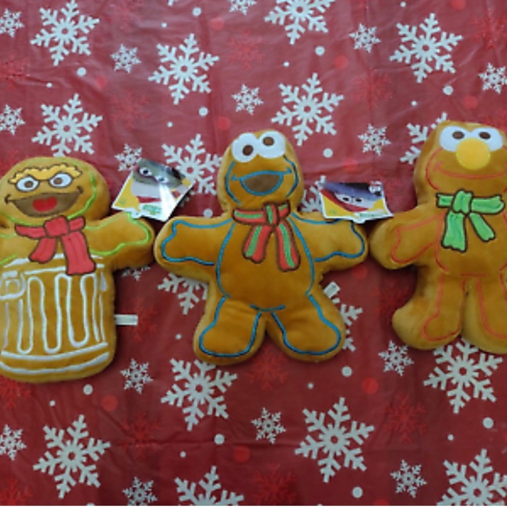 Sesame Street Gingerbread Plush - SeaWorld Elmo Oscar Cookie Monster Christmas